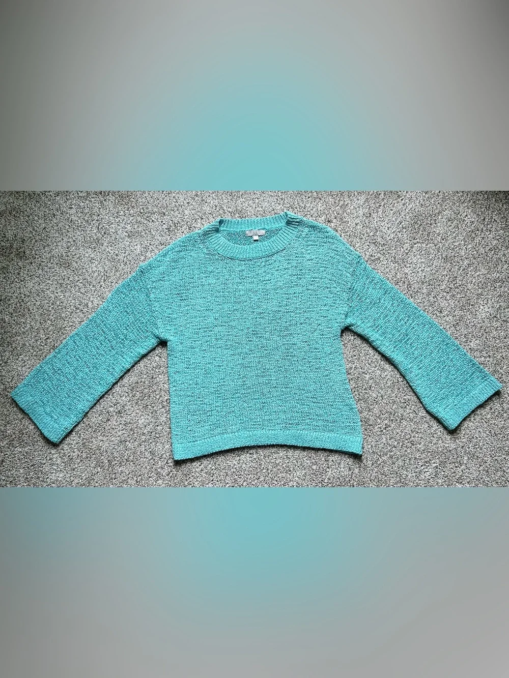 J.Crew Montauk Pullover Crewneck Sweater Top in Liquid Teal Medium M